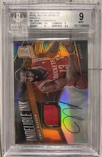2013 Panini Spectra James Harden Auto 10/15 On-Card Game Worn Jersey Prizm BGS 9 picture