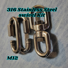 T316 Stainless Steel swivel and quick link kit. 1 swivel 2 quick links m12 picture