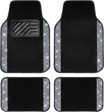 4PC Universal Bling Anti-Slip Car Floor Mats - Sparkly Rhinestone Diamond Set picture