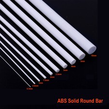 1mm - 15mm White ABS Styrene Plastic Strip Tube Round Bar Rods Bar 250mm Length picture