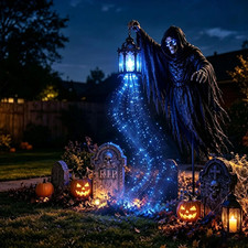 Halloween Grim Reaper Animated Garden Light, Solar Outdoor Decorations picture