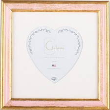 F. G. Galassi Handmade Fine Italian Wood Florentine Pink/Gold 14933hr Heart Mat picture