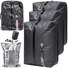 Black Voyage Vortex-Travel-Bag Reusable Vacuum Compression Travel Bag 3-Pack picture