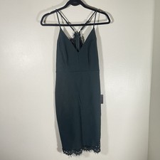 Lulus Green Lace Bodycon Midi Dress Small Cocktail Wedding Guest NWT picture