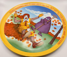 Vintage 1977 Ronald McDonald & Grimace Plate Fall Multicolor Original 4 plates picture