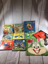 Vintage 1950s-1980s Lot Of 10 Child Books Smurfs Care Bears Bugs Bunny Clifford picture