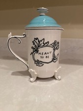 Anthropologie Molly Hatch Meant To Be French Press Ceramic Turquoise Rare EUC picture