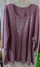 Catherine's Women's Plus Size 5X Summer Top Short Sleeved, Pink Floral picture