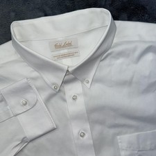 Roundtree & Yorke Gold Label Dress Shirt Mens 19 34 Ivory Big Non Iron Cotton picture