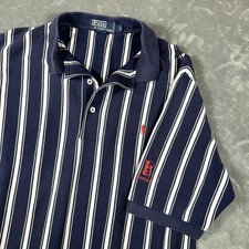 Vintage Polo Ralph Lauren Polo Shirt Mens Large Blue White Striped USA 90s Y2K picture