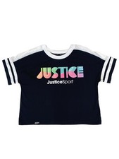 Justice Girls J-Sport Active Black T-Shirt Tee Shirt Sequin Logo picture