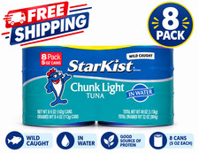 Share StarKist Chunk Light Tuna in Water, Wild Caught, 20g Protein, 5 oz, 8 Cans picture