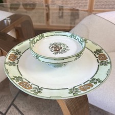 Antique Tirschenreuth Bavaria Art Nouveau Hand Painted Signed JM Rippey Green picture