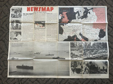 Vintage May 8, 1944 WWII NEWSMAP - Four Approaches to Japan picture