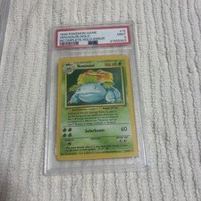 *READ DESC* 1999 Pokémon Venusaur Holo#15/102 PSA 9 MINT Incomplete Holo Error picture