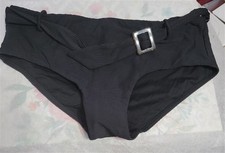 NWOT Seafolly 12 USA Belted Wide Side Retro Brief Black 122618 picture