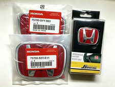 3PCS Front Emblem Rear Steering Red Badge For HONDA CIVIC SEDAN Si Se 2016-21 🎁 picture