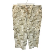 NWOT Sonoma Tan Camo Cargo Capri Pants Y2K Skater Utility Gorpcore - Size 18W picture