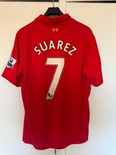 Liverpool 2012/13 Home Shirt Luis Suarez #7 Warrior Premier League Size L Mint picture