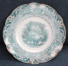 Antique J & G Meakin Virginia Sage Green Gold Trim 8.75