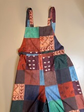ROMWE Women's Patchwork Print Overalls Jumpsuit, Size Large, 100% Polyester picture
