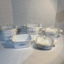 12 Pc Vtg Corning Ware Blue Cornflower. P-4-B,(2)P-1-B,(2)P-1 1/2-B,(3)P-1 3/4-B picture