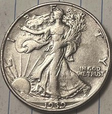 1939 D Walking Liberty Half Dollar EF picture
