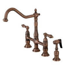 Kingston Brass KS127ALBSAC Heritage Bridge Kitchen Faucet, Antique Copper picture