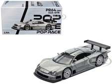 MERCEDES-BENZ CLK GTR RAW METAL 1/64 DIECAST MODEL CAR BY POP RACE PR640580 picture
