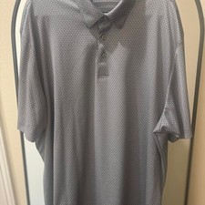 Roundtree-Yorke Men's Performance Black and Grey Geometric Polo XXL picture
