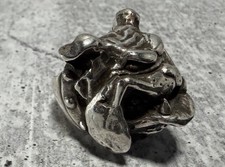 VINTAGE CRAZY PIG DESIGNS Sterling Silver BULLDOG Ring 40g London Hallmarked JAS picture