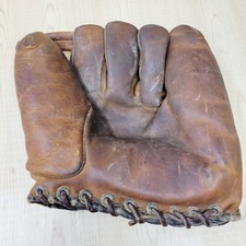 Antique Early Vintage Leather Baseball Glove Mitt Unknown Brand picture