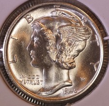 1945 S Mercury Dime GEM BU From an OBW ROLL (1 COIN) picture