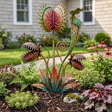 Metal Carnivorous Plant Garden Stake, Venus Flytrap Yard Art picture