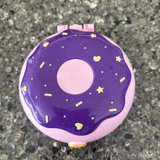Mattel Polly Pocket World Donut Pajama Party Sleepover - Case, 3 dolls, scooter  picture