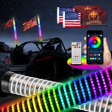 1FT/2FT/3FT Thick LED Whip Spiral Chasing RGB Fat COB Whip Lights For RZR XP1000 picture