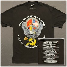 Vintage Moscow Music Peace Festival Shirt Mens XL 1989 Black Ozzy Osbourne Jovi picture