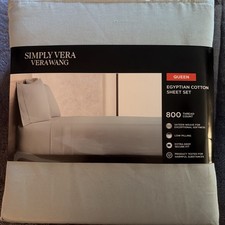 Simply Vera Vera Wang Egyptian Cotton 801-999 TC Queen Gray Solid Sheet Set picture