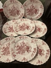 Vintage Myott Bountiful Red Transferware Dinner Plate - Multiple Available  picture