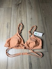NWT CUPSHE Bikini Top Medium Tan Nude Strappy Wrap Knot Swim Top picture