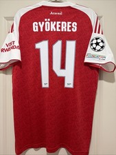 Viktor Gyokeres #14 Mens LARGE Adidas Arsenal Gunners Home UCL Fan Jersey picture