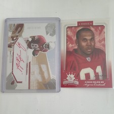 Anquan Boldin signed/auto'd 2003 spx red rookie, auto, jersey, #/1100, plus rc picture