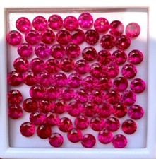 Natural Ruby CERTIFIED Red Round Cut 6 mm Size Lot Quality 17 Pcs Gemstone picture