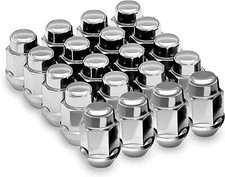 20PCS 1.4 inch Wheel Lug Nuts Chrome, 12x1.5 Closed End Bulge Acorn Lug Nuts NEW picture