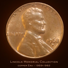 1968-D Lincoln Memorial Cent - RED - RARE RIM ERROR - FILLED D MINT MARK picture