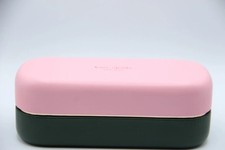 New Kate Spade Pink/Green Large Case Sun EyeGlasses Case + Cleaning Cloth picture