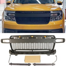 ABS Black Front Grille Fit For Ford Maverick 2022 2023 Upper Grille W/Light picture