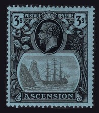 ASCENSION 1924 BADGE 3s TORN FLAG, SG 20b, FINE MINT, CAT £900 picture