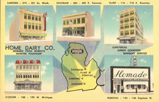 Home Dairy Co. Restaurant Lansing Michigan Multiview c1930s Postcard picture