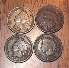 Indian Head Penny’s 1899,1903,1902,1901 Your  Get (4) These Exact Coins Q327 picture